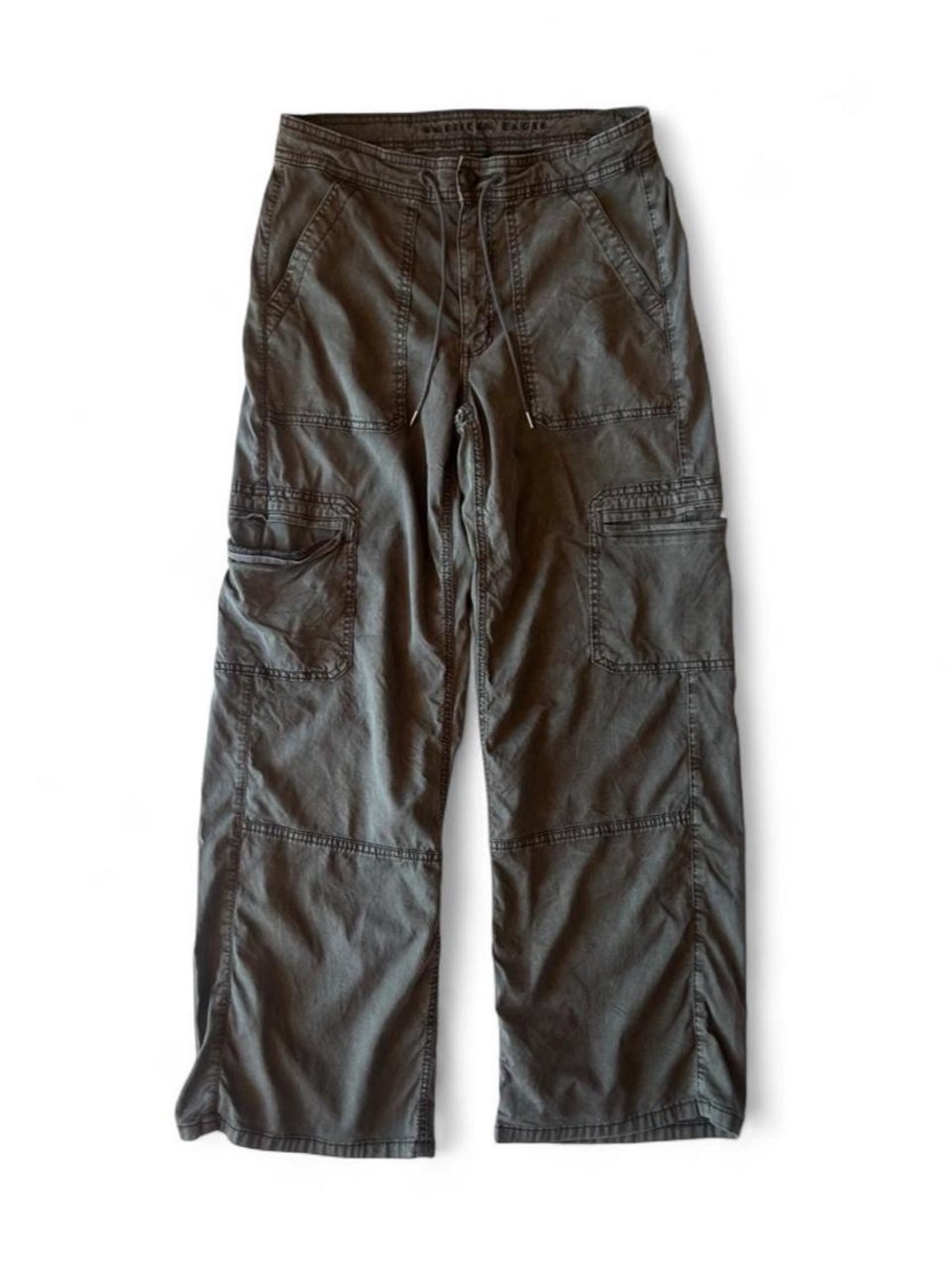 American Eagle Baggy Wide Leg Size 6 Cargo Pants Green - Stretch